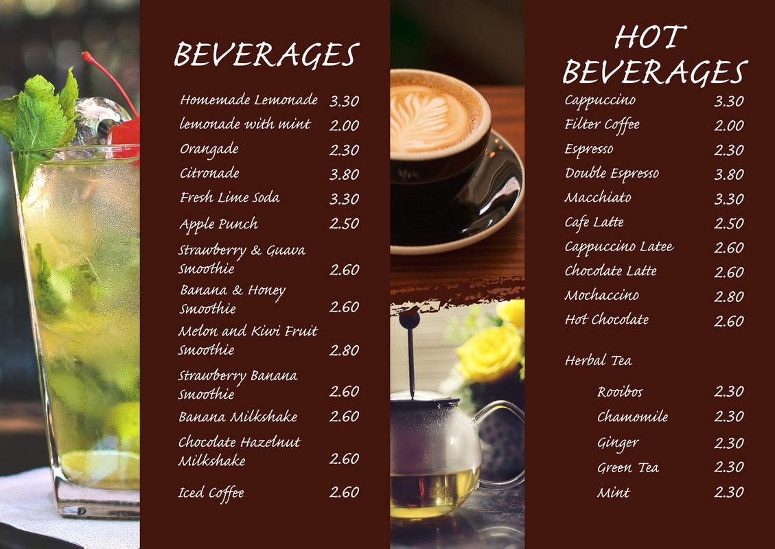 Plastic menus